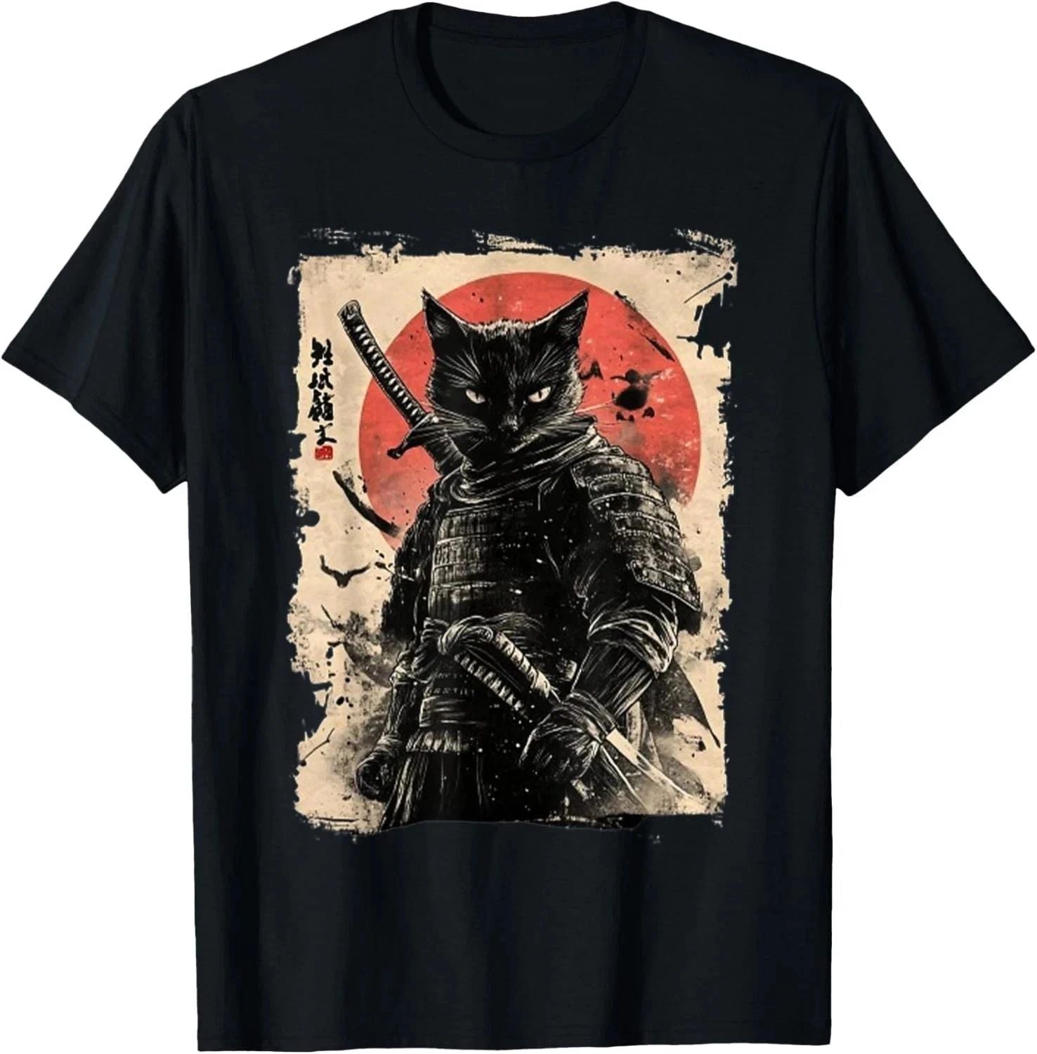 Vintage Japanese Art anime graphic samurai cat warrior Gift Unisex T-Shirt Unisex T-shirt, Sweatshirt, Hoodie, Long Sleeve Tee - T-Shirt, Sweatshirt, Hoodie