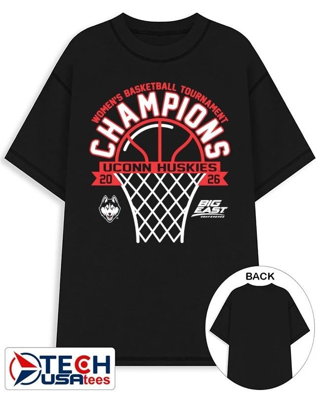 UConn Huskies 2026 Big East Womens Basketball Tournament Champions shirt Unisex T-shirt, Sweatshirt, Hoodie, Long Sleeve Tee - T-Shirt, Sweatshirt, Hoodie