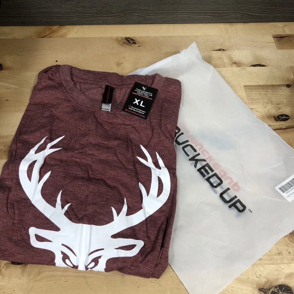 Bucked Up Mens Flag T Shirt Heather Maroon White Logo Size XL New Unisex T-shirt, Sweatshirt, Hoodie, Long Sleeve Tee - T-Shirt, Sweatshirt, Hoodie
