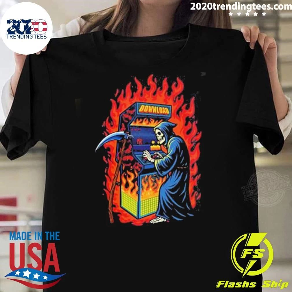 Download Festival 2026 Merch In Donnington UK From 10 To 14 June 2026 Grim Gamer Shirt Unisex T-shirt, Sweatshirt, Hoodie, Long Sleeve Tee - T-Shirt, Sweatshirt, Hoodie