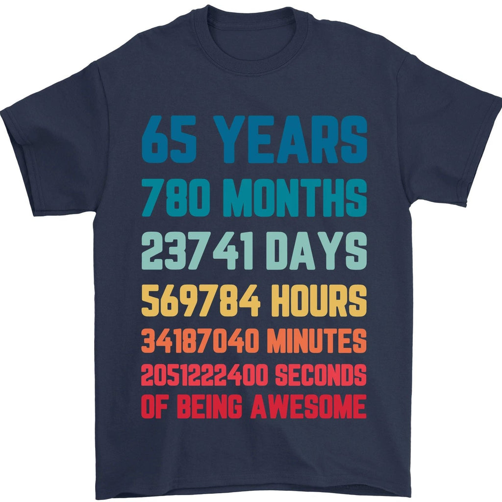 65th Birthday 65 Year Old Mens T-Shirt 100% Cotton Unisex T-shirt, Sweatshirt, Hoodie, Long Sleeve Tee - T-Shirt, Sweatshirt, Hoodie