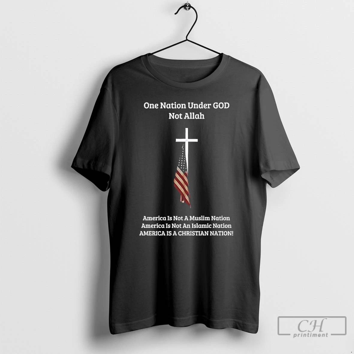 Classic One Nation Under God Not Allah America Is Not A Muslim Nation T Shirts Unisex T-shirt, Sweatshirt, Hoodie, Long Sleeve Tee - T-Shirt, Sweatshirt, Hoodie
