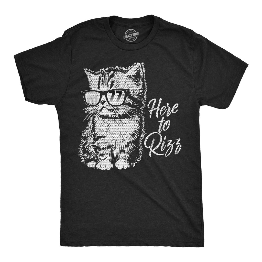 Mens Funny T Shirts Here to Rizz Sarcastic Kitten Graphic Novelty Tee for Men Unisex T-shirt, Sweatshirt, Hoodie, Long Sleeve Tee - T-Shirt, Sweatshirt, Hoodie