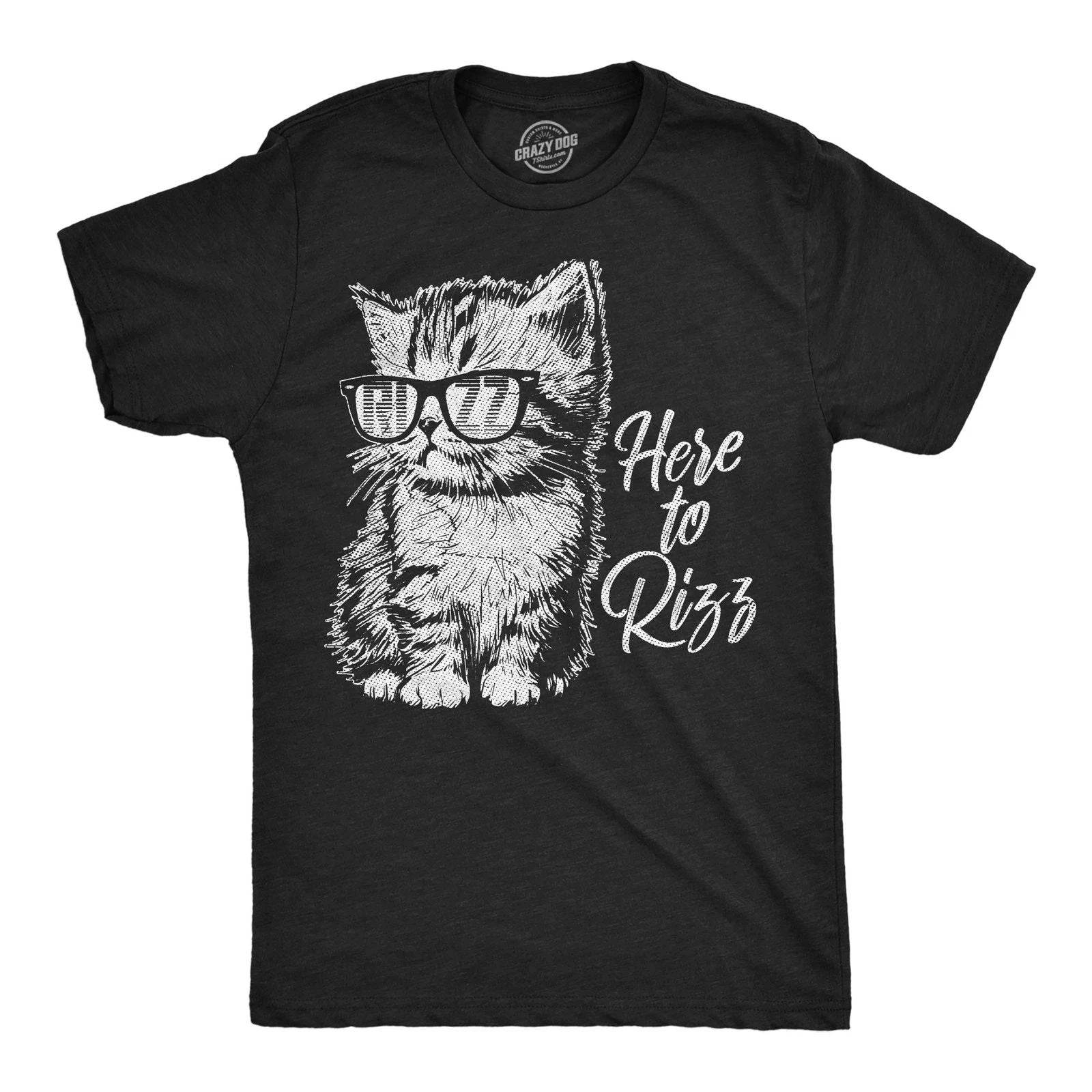 Mens Funny T Shirts Here to Rizz Sarcastic Kitten Graphic Novelty Tee for Men Unisex T-shirt, Sweatshirt, Hoodie, Long Sleeve Tee - T-Shirt, Sweatshirt, Hoodie