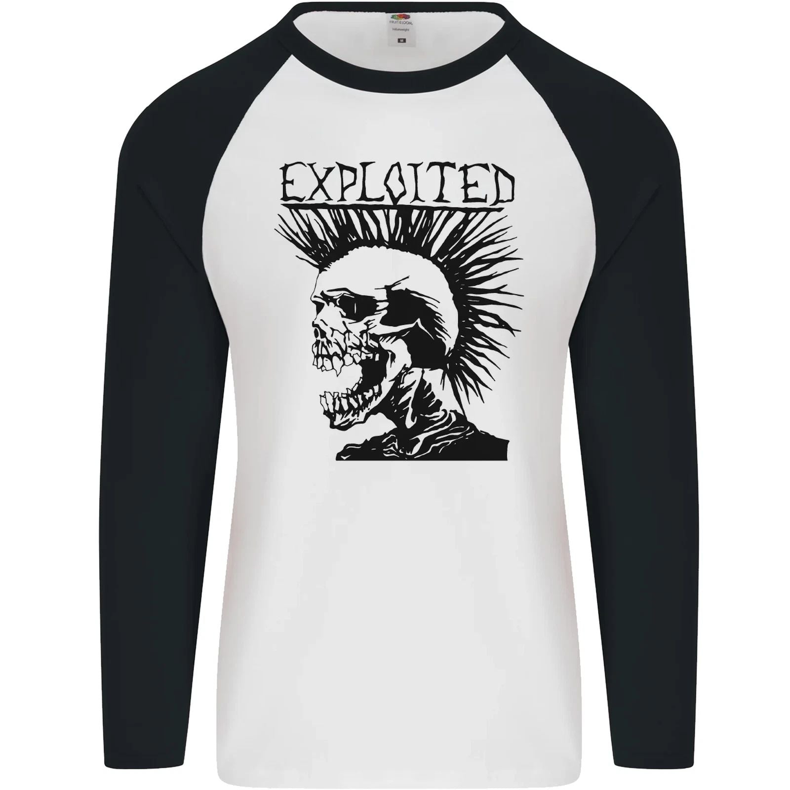 Exploited Punk Rock Skull Skinhead Mohican Mens L/S Baseball T-Shirt Unisex T-shirt, Sweatshirt, Hoodie, Long Sleeve Tee - T-Shirt, Sweatshirt, Hoodie
