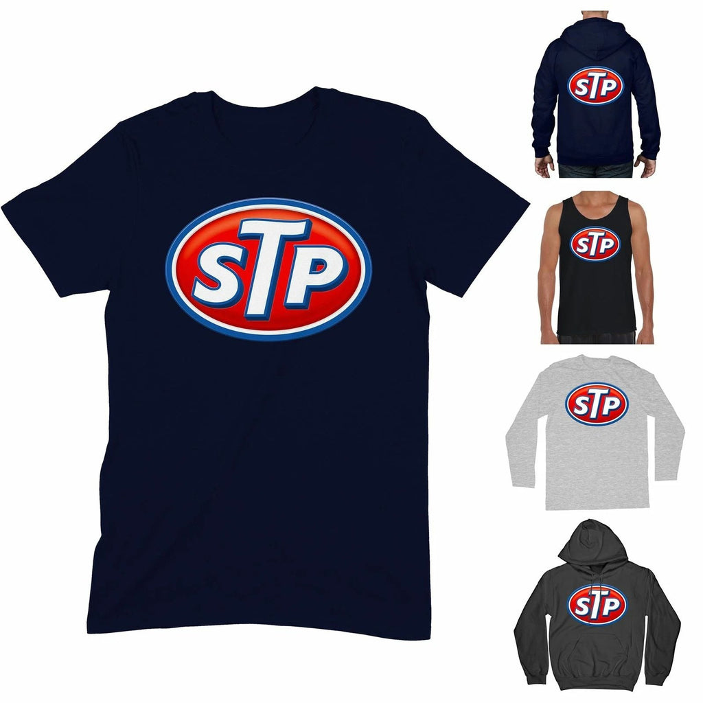 STP Motor Oil Logo T Shirt - Racing Speedway Motorcycle Biker Unisex T-shirt, Sweatshirt, Hoodie, Long Sleeve Tee - T-Shirt, Sweatshirt, Hoodie