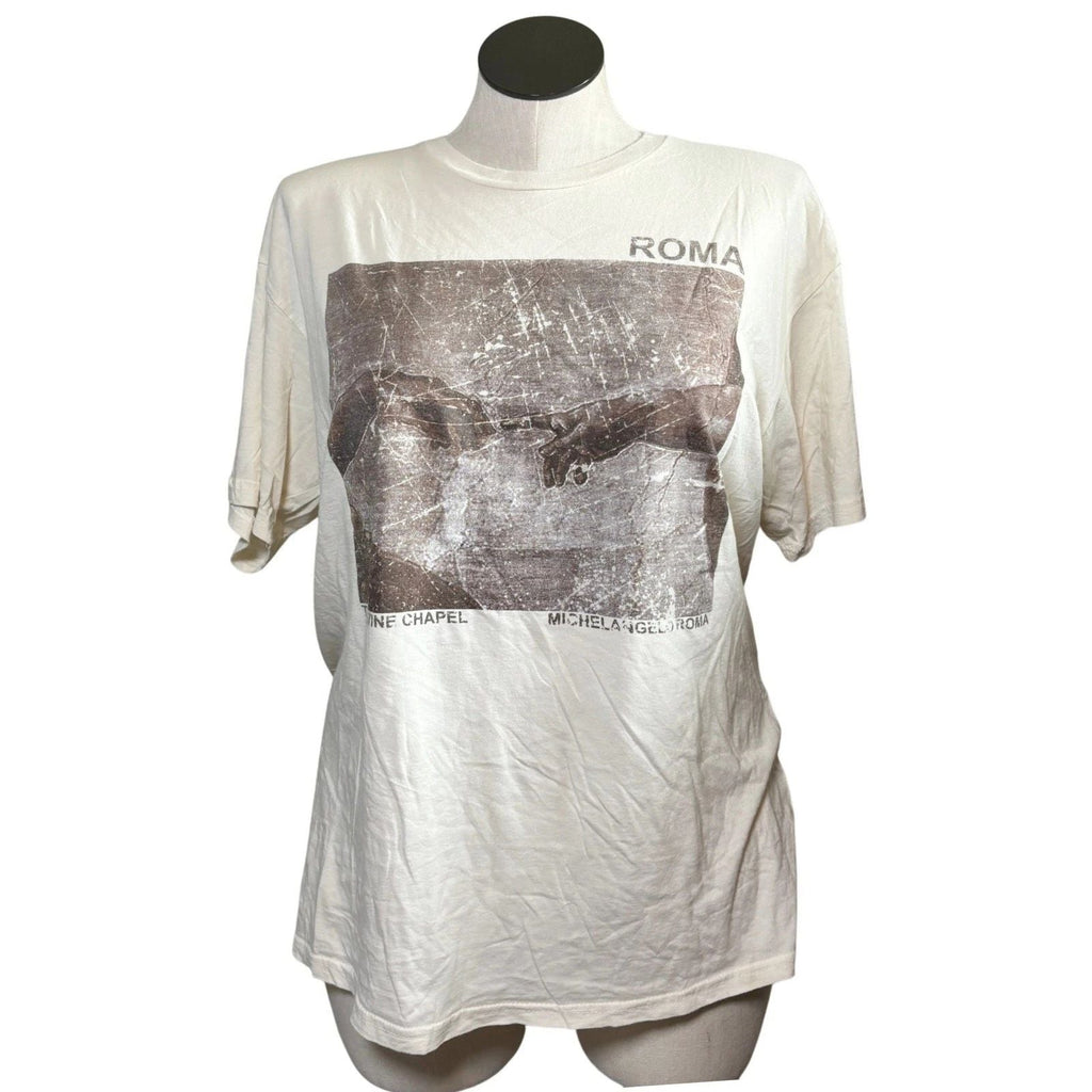 Michelangelo Sistine Chapel Roma Graphic T-Shirt XL Cream Cotton Unisex Art Tee Unisex T-shirt, Sweatshirt, Hoodie, Long Sleeve Tee - T-Shirt, Sweatshirt, Hoodie