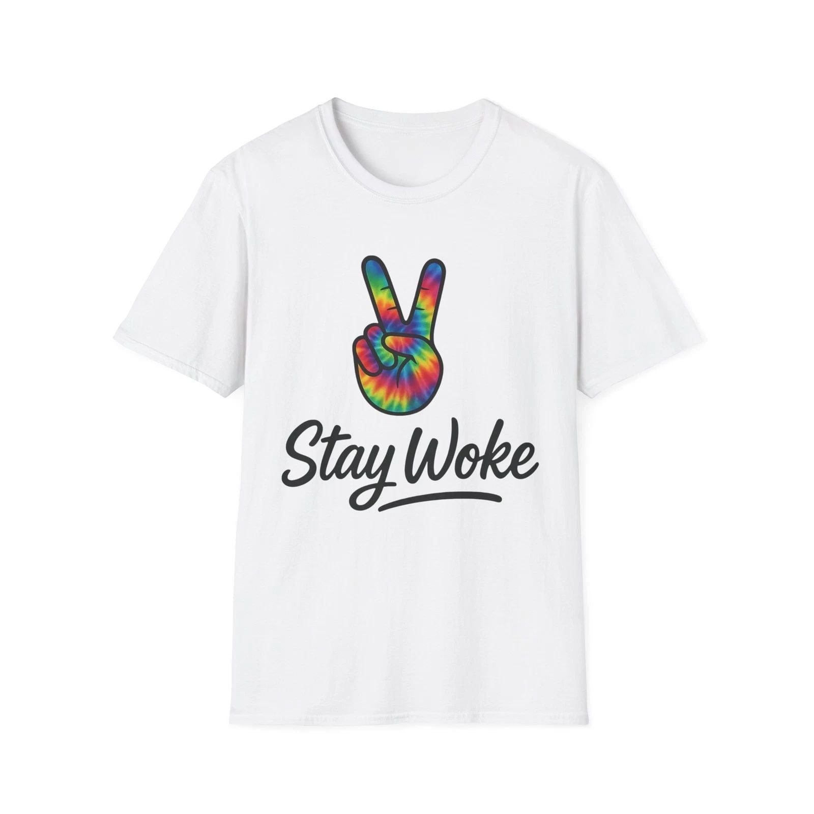 Stay Woke Tie-Dye T-Shirt, Unisex Trendy Tee, Positive Vibes Shirt, Gift [...] Unisex T-shirt, Sweatshirt, Hoodie, Long Sleeve Tee - T-Shirt, Sweatshirt, Hoodie