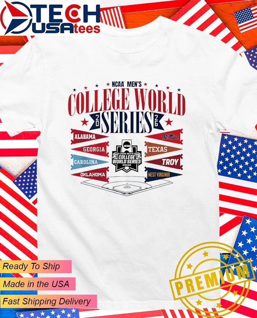 8 Team 2026 NCAA Mens College World Series Field shirt Unisex T-shirt, Sweatshirt, Hoodie, Long Sleeve Tee - T-Shirt, Sweatshirt, Hoodie