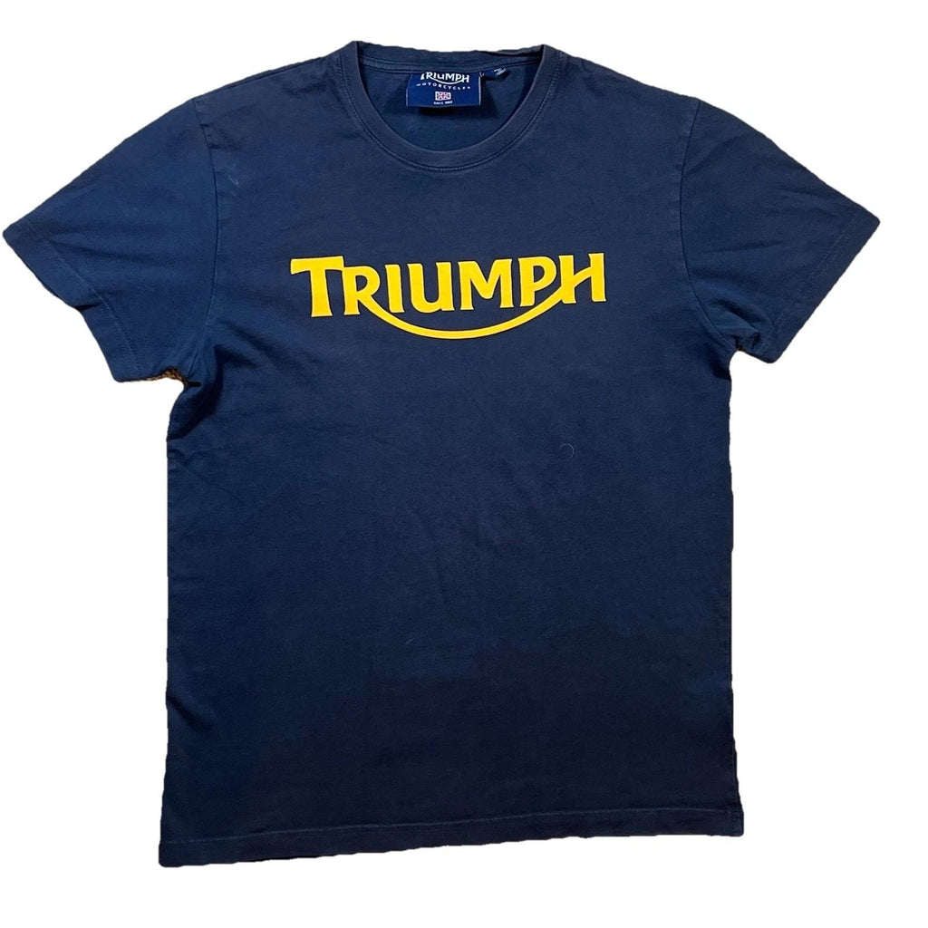 GENUINE Triumph Motorcycles Modern Premium Woven Logo T-Shirt Navy Medium Biker Unisex T-shirt, Sweatshirt, Hoodie, Long Sleeve Tee - T-Shirt, Sweatshirt, Hoodie