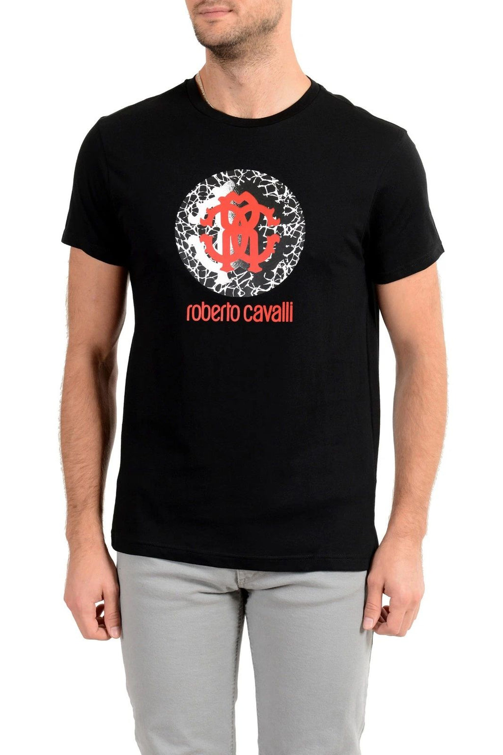 Roberto Cavalli "Beachwear" Men's Black Graphic Print T-Shirt US M IT 50 Unisex T-shirt, Sweatshirt, Hoodie, Long Sleeve Tee - T-Shirt, Sweatshirt, Hoodie