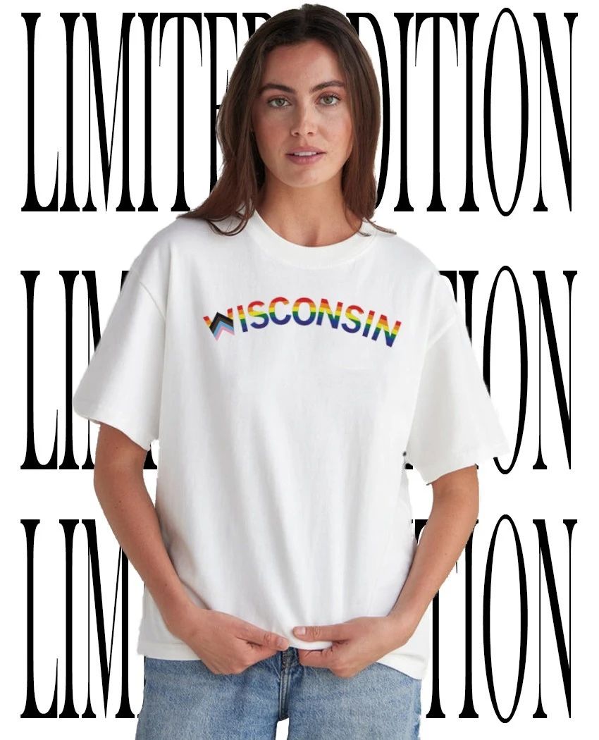 Wisconsin Progress Pride flag shirt Unisex T-shirt, Sweatshirt, Hoodie, Long Sleeve Tee - T-Shirt, Sweatshirt, Hoodie