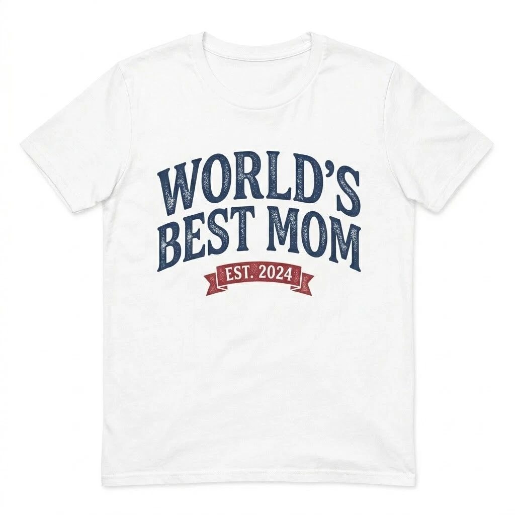 World's Best Mom Est 2024 T-Shirt New Mother Gift Retro Graphic Cotton Tee Top Unisex T-shirt, Sweatshirt, Hoodie, Long Sleeve Tee - T-Shirt, Sweatshirt, Hoodie