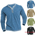 Mens Button Casual Shirts Long Sleeve V Neck Button Tops T-Shirt Blouse Unisex T-shirt, Sweatshirt, Hoodie, Long Sleeve Tee - T-Shirt, Sweatshirt, Hoodie