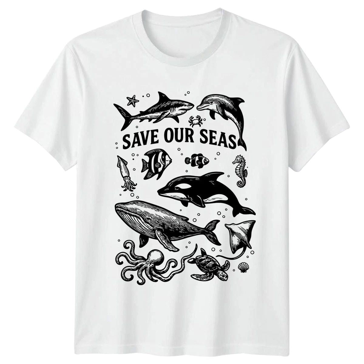 Save Our Seas T-Shirt Ocean Conservation Marine Wildlife Gift For Him And Her Unisex T-shirt, Sweatshirt, Hoodie, Long Sleeve Tee - T-Shirt, Sweatshirt, Hoodie