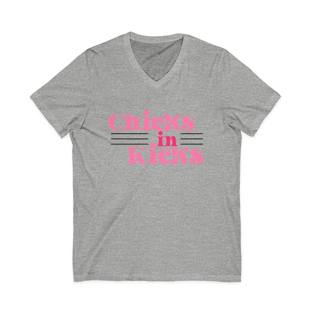 "Chicks In Kicks"  V-Neck Tee Unisex T-shirt, Sweatshirt, Hoodie, Long Sleeve Tee - T-Shirt, Sweatshirt, Hoodie