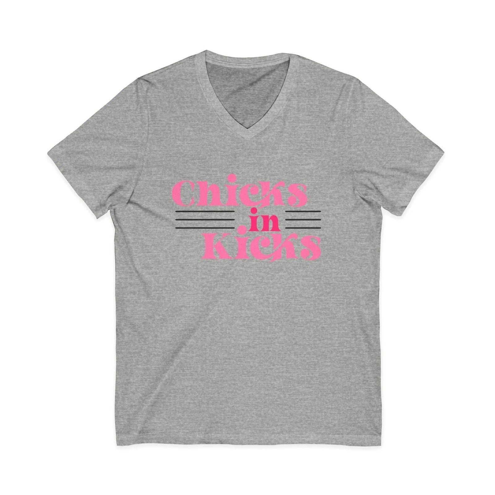 "Chicks In Kicks"  V-Neck Tee Unisex T-shirt, Sweatshirt, Hoodie, Long Sleeve Tee - T-Shirt, Sweatshirt, Hoodie