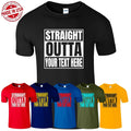 Personalized Straight Outta Custom Text Men's T Shirt Funny USA New Gift Tee Unisex T-shirt, Sweatshirt, Hoodie, Long Sleeve Tee - T-Shirt, Sweatshirt, Hoodie