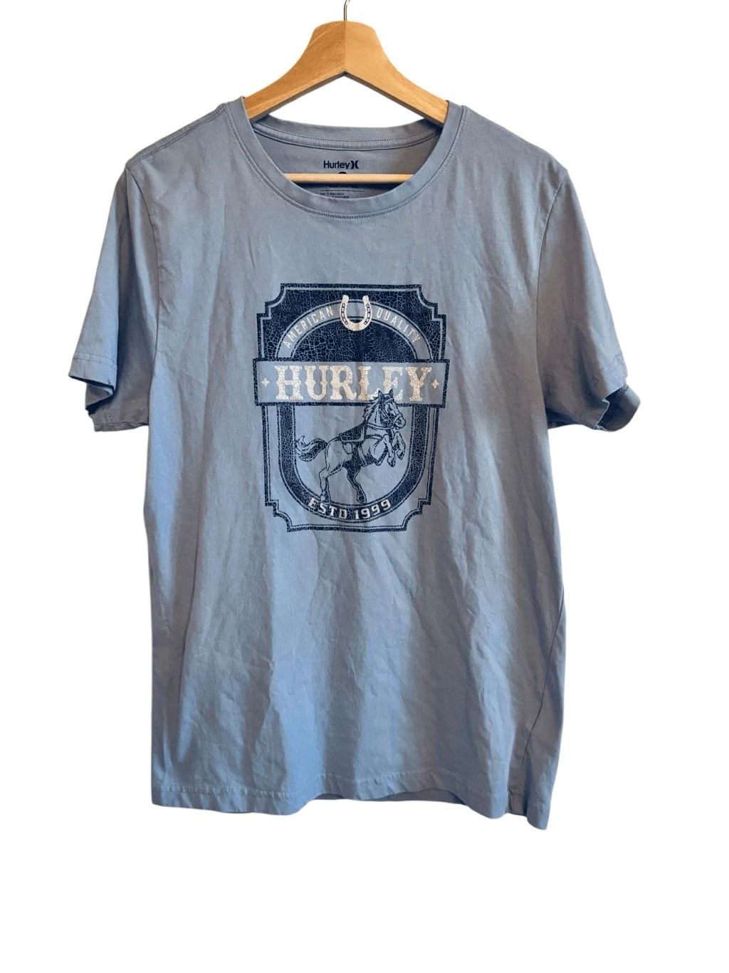 Hurley Mens Graphic T-Shirt Medium Blue Logo Short Sleeve Casual Surf Skate Unisex T-shirt, Sweatshirt, Hoodie, Long Sleeve Tee - T-Shirt, Sweatshirt, Hoodie