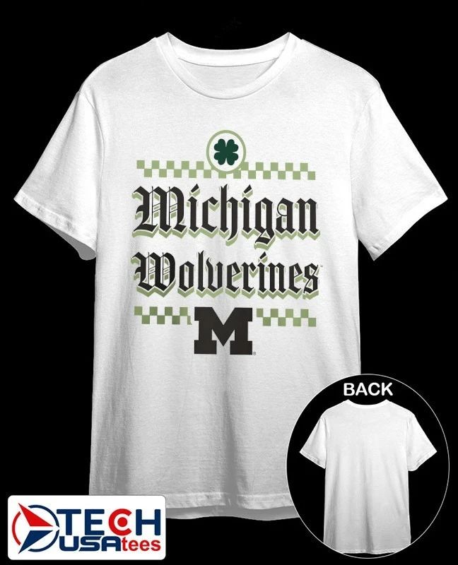 Michigan Wolverines St. Patricks Day Lucky checkered shirt Unisex T-shirt, Sweatshirt, Hoodie, Long Sleeve Tee - T-Shirt, Sweatshirt, Hoodie