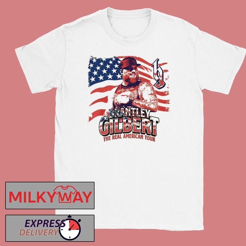 Brantley Gilbert The Real American Tour 2026 Schedule Dates Two Sided T-Shirt Unisex T-shirt, Sweatshirt, Hoodie, Long Sleeve Tee - T-Shirt, Sweatshirt, Hoodie
