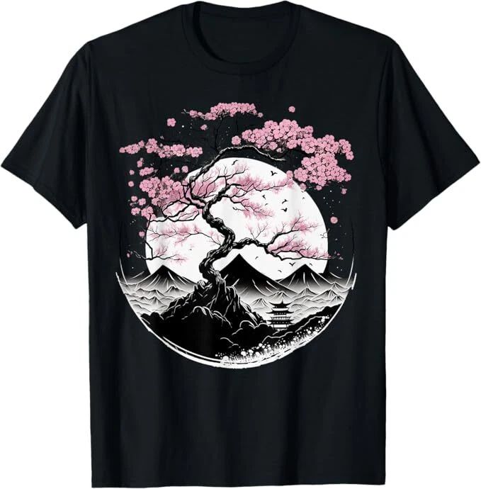 Japanese Sakura Garden Geisha Mount Fuji Cherry Blossom T-Shirt Unisex T-shirt, Sweatshirt, Hoodie, Long Sleeve Tee - T-Shirt, Sweatshirt, Hoodie