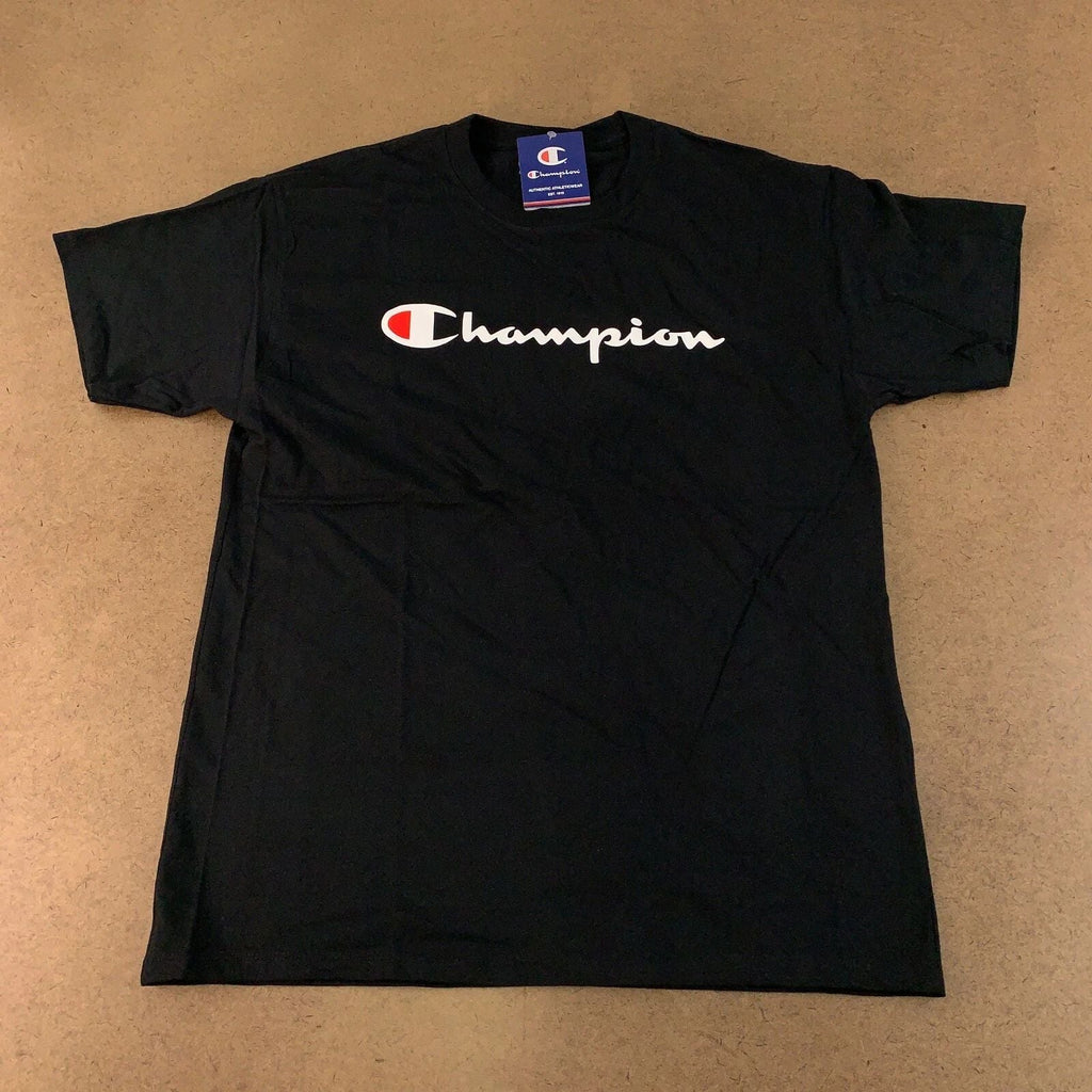 Champion Men's Size Large Black Cotton Logo Graphic Jersey Short Sleeve Tee NWT Unisex T-shirt, Sweatshirt, Hoodie, Long Sleeve Tee - T-Shirt, Sweatshirt, Hoodie