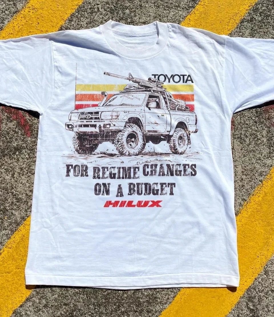 Toyotas For Regime Changes On A Budget Hilux Militia Heavyweight T-Shirt Unisex T-shirt, Sweatshirt, Hoodie, Long Sleeve Tee - T-Shirt, Sweatshirt, Hoodie