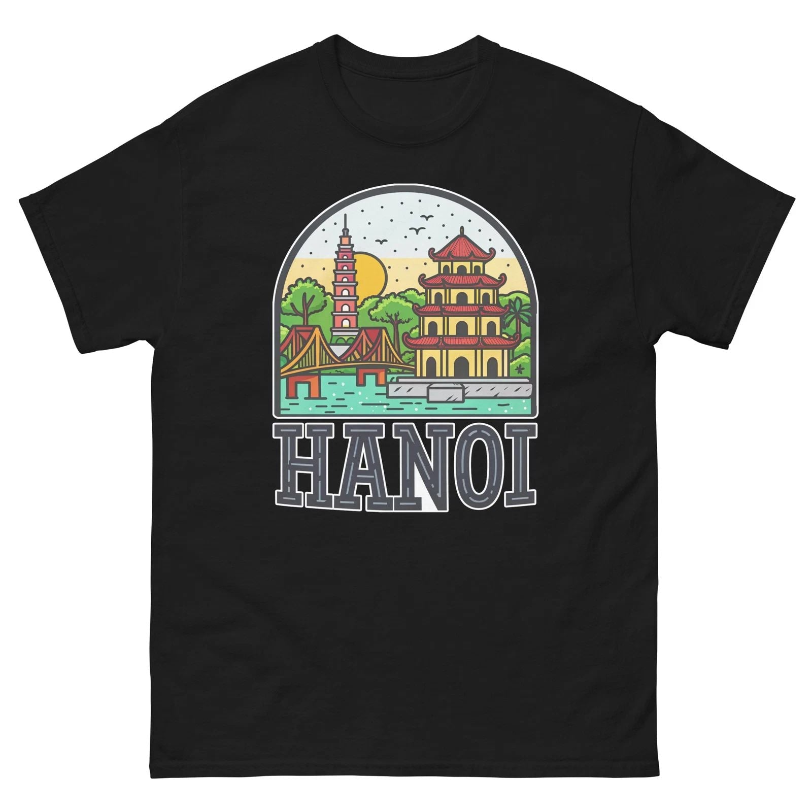 Hanoi World Travel Urban Area City T-Shirt Unisex T-shirt, Sweatshirt, Hoodie, Long Sleeve Tee - T-Shirt, Sweatshirt, Hoodie
