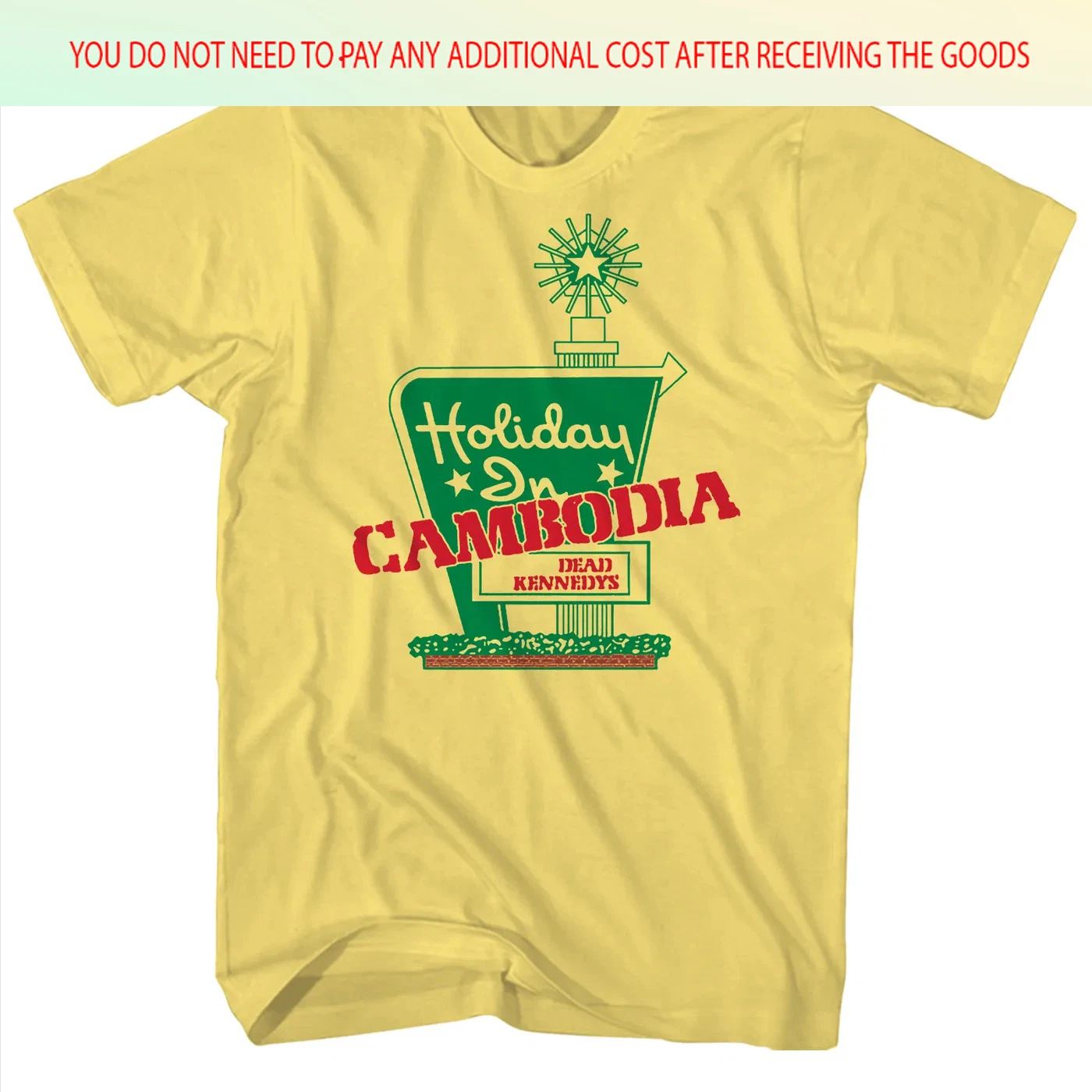 Vtg Dead Kennedys Band Holiday In Cambodia Yellow S-5XL Shirt BB524 Unisex T-shirt, Sweatshirt, Hoodie, Long Sleeve Tee - T-Shirt, Sweatshirt, Hoodie