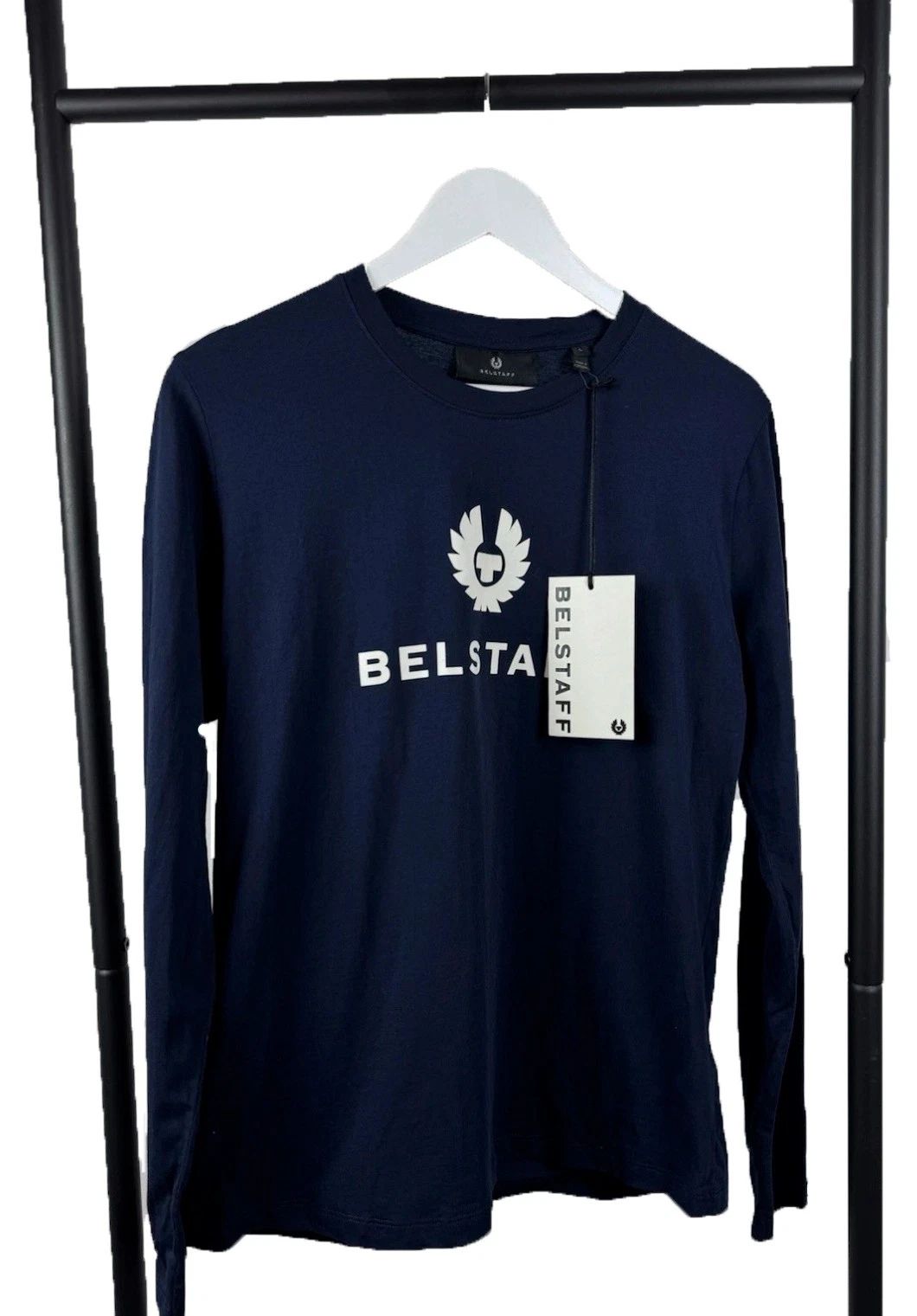 NEW! Belstaff Big Logo L/S T Shirt size Womens L / also fit Mens S-M Unisex T-shirt, Sweatshirt, Hoodie, Long Sleeve Tee - T-Shirt, Sweatshirt, Hoodie