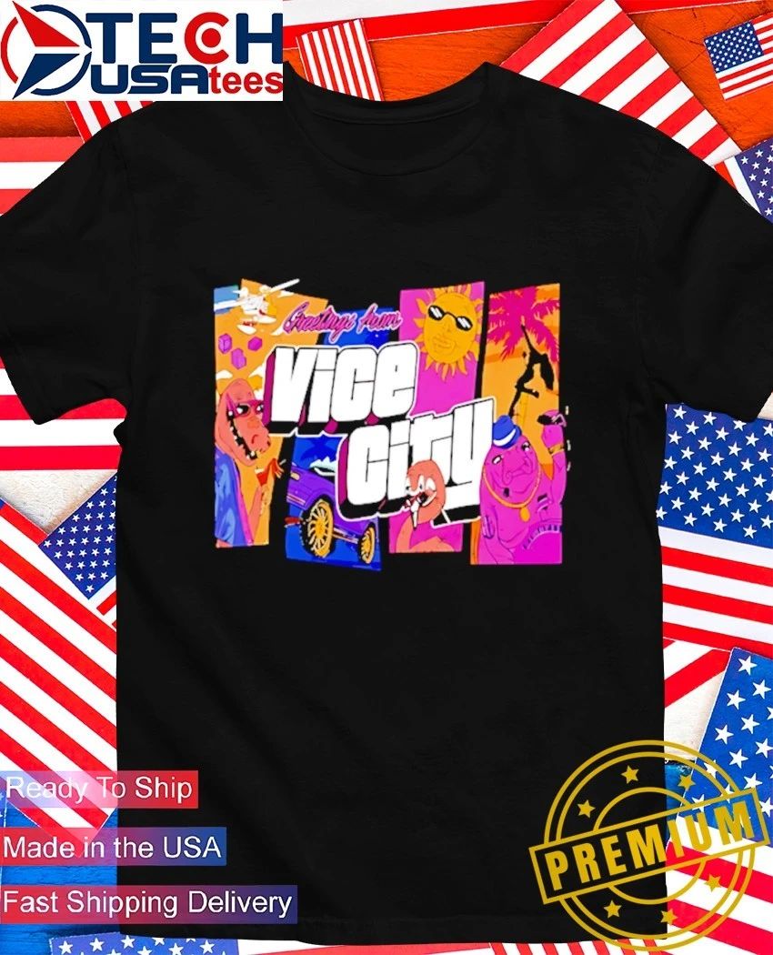 Greetings from Vice City GTA shirt Unisex T-shirt, Sweatshirt, Hoodie, Long Sleeve Tee - T-Shirt, Sweatshirt, Hoodie