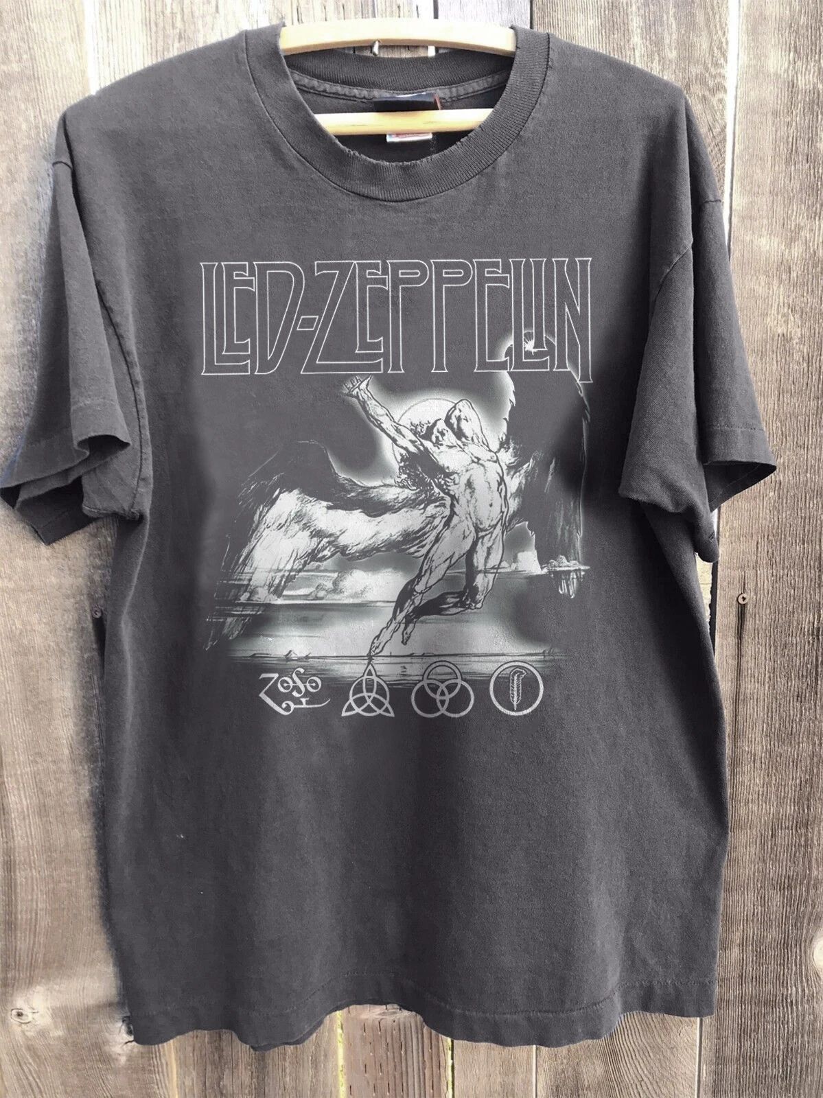 Led Zeppelin Band Retro Style Heavy Cotton Charcoal T-shirt Size S-5XL Unisex T-shirt, Sweatshirt, Hoodie, Long Sleeve Tee - T-Shirt, Sweatshirt, Hoodie