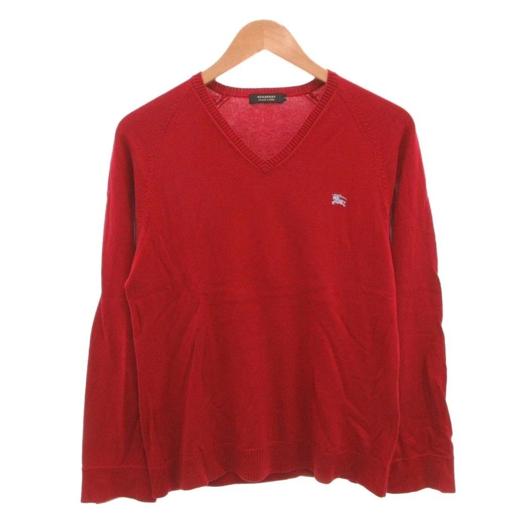 Burberry Black Label Knit Sweater VNeck Long Sleeve Horse Logo Black Used Unisex T-shirt, Sweatshirt, Hoodie, Long Sleeve Tee - T-Shirt, Sweatshirt, Hoodie