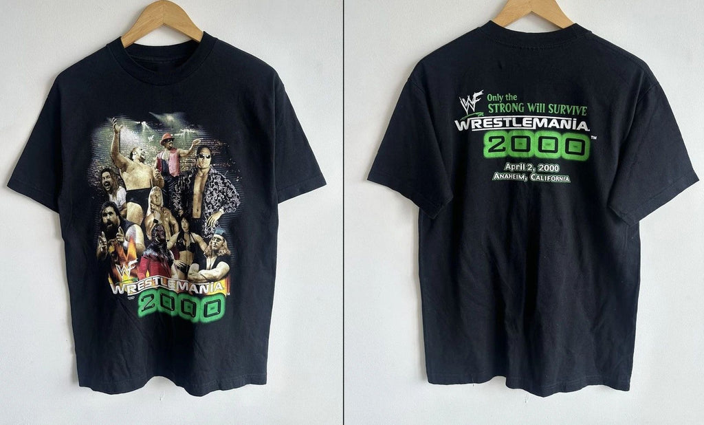 Wrestlemania 2000 Only The Strong Will Survive T-shirt Reprint NEW Unisex T-shirt, Sweatshirt, Hoodie, Long Sleeve Tee - T-Shirt, Sweatshirt, Hoodie