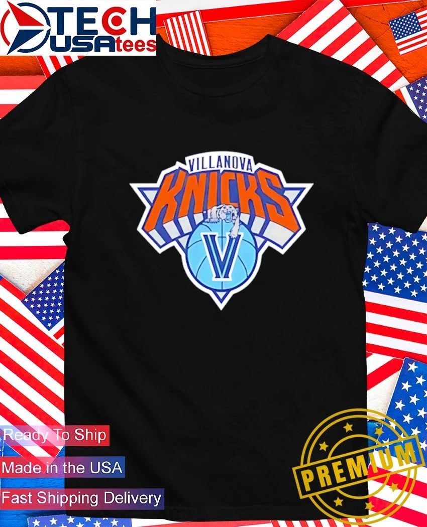 Villanova Knicks in V 2026 NBA Championship logo shirt Unisex T-shirt, Sweatshirt, Hoodie, Long Sleeve Tee - T-Shirt, Sweatshirt, Hoodie