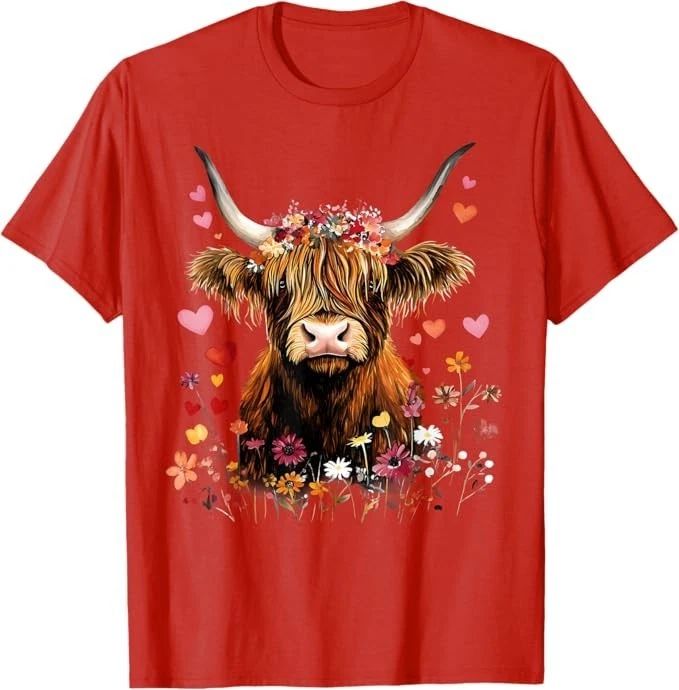 Scottish Highlander Cow Messy Bun Scottish Highland Cow T-Shirt Unisex T-shirt, Sweatshirt, Hoodie, Long Sleeve Tee - T-Shirt, Sweatshirt, Hoodie