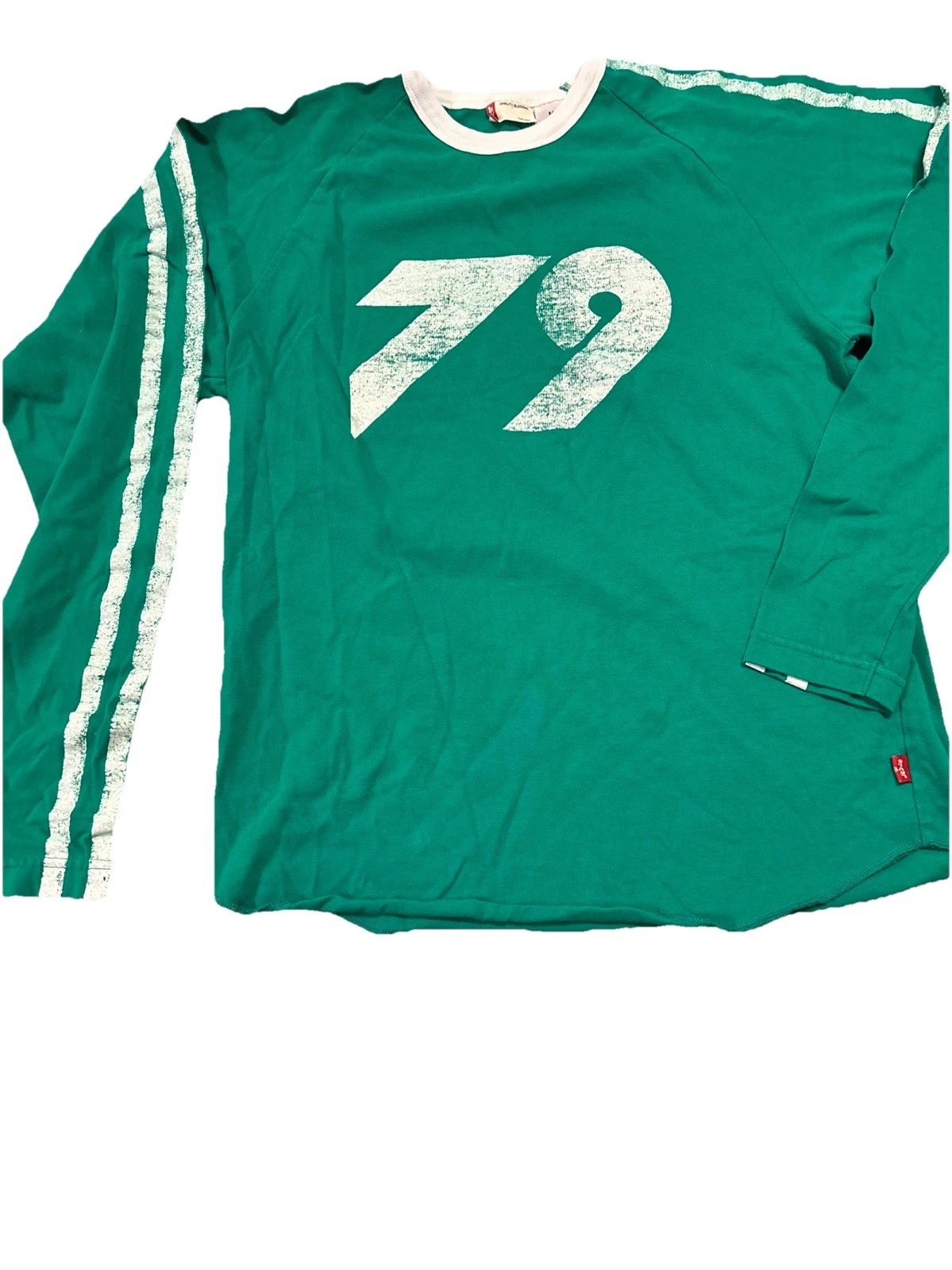 Levi's Shirt Men's  Green Medium 100% Long Sleeve Pullover Tee Mock Jersey 79 Unisex T-shirt, Sweatshirt, Hoodie, Long Sleeve Tee - T-Shirt, Sweatshirt, Hoodie