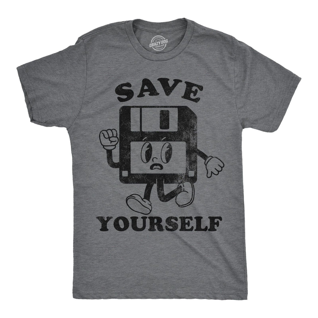 Mens Funny T Shirts Save Yourself Sarcastic Retro Technology Graphic Novelty Tee Unisex T-shirt, Sweatshirt, Hoodie, Long Sleeve Tee - T-Shirt, Sweatshirt, Hoodie