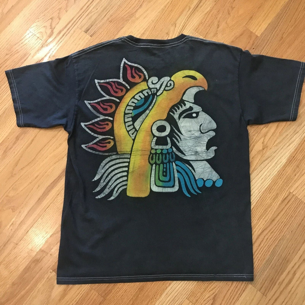 Vintage Yazbek Mayan Aztec Double Sided Artistic Quality Print Mens Large Mexico Unisex T-shirt, Sweatshirt, Hoodie, Long Sleeve Tee - T-Shirt, Sweatshirt, Hoodie