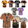 3D womens/mens Short Sleeve T-Shirt Casual Tops Tee Animal Kangaroo Neutral Unisex T-shirt, Sweatshirt, Hoodie, Long Sleeve Tee - T-Shirt, Sweatshirt, Hoodie