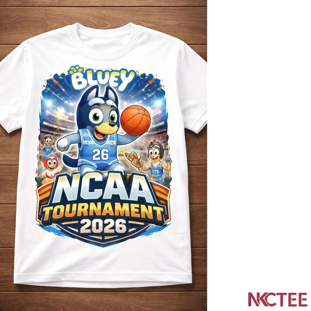 NKCtees Bluey NCAA Tournament 2026 Basketball T-Shirt  Cute Cartoon Slam Dunk Fan Tee Unisex T-shirt, Sweatshirt, Hoodie, Long Sleeve Tee - T-Shirt, Sweatshirt, Hoodie