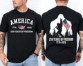 Bigfoot Sasquatch Flag 250 Years 1776-2026 250th Anniversary USA 2 Sided Tee Unisex T-shirt, Sweatshirt, Hoodie, Long Sleeve Tee - T-Shirt, Sweatshirt, Hoodie