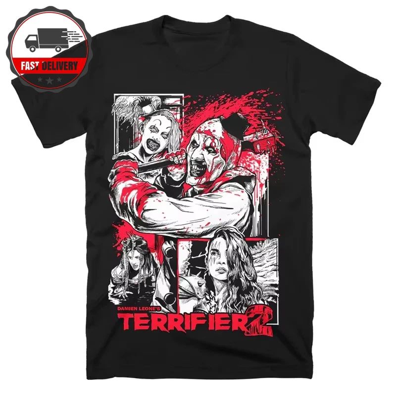 Terrifier 2 T-Shirt No Exit Horror Tee Graphic Print T-Shirt Art The Clown UK Unisex T-shirt, Sweatshirt, Hoodie, Long Sleeve Tee - T-Shirt, Sweatshirt, Hoodie