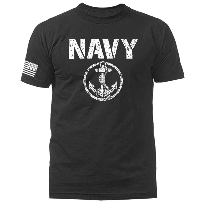 Navy Military Patriotic US Flag Veteran Graphic T-shirt Unisex T-shirt, Sweatshirt, Hoodie, Long Sleeve Tee - T-Shirt, Sweatshirt, Hoodie