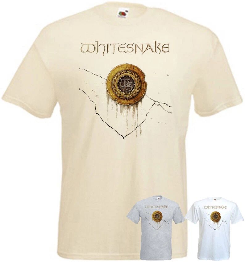 Whitesnake t-shirt white natural grey hard rock band all colors all sizes S-5XL Unisex T-shirt, Sweatshirt, Hoodie, Long Sleeve Tee - T-Shirt, Sweatshirt, Hoodie