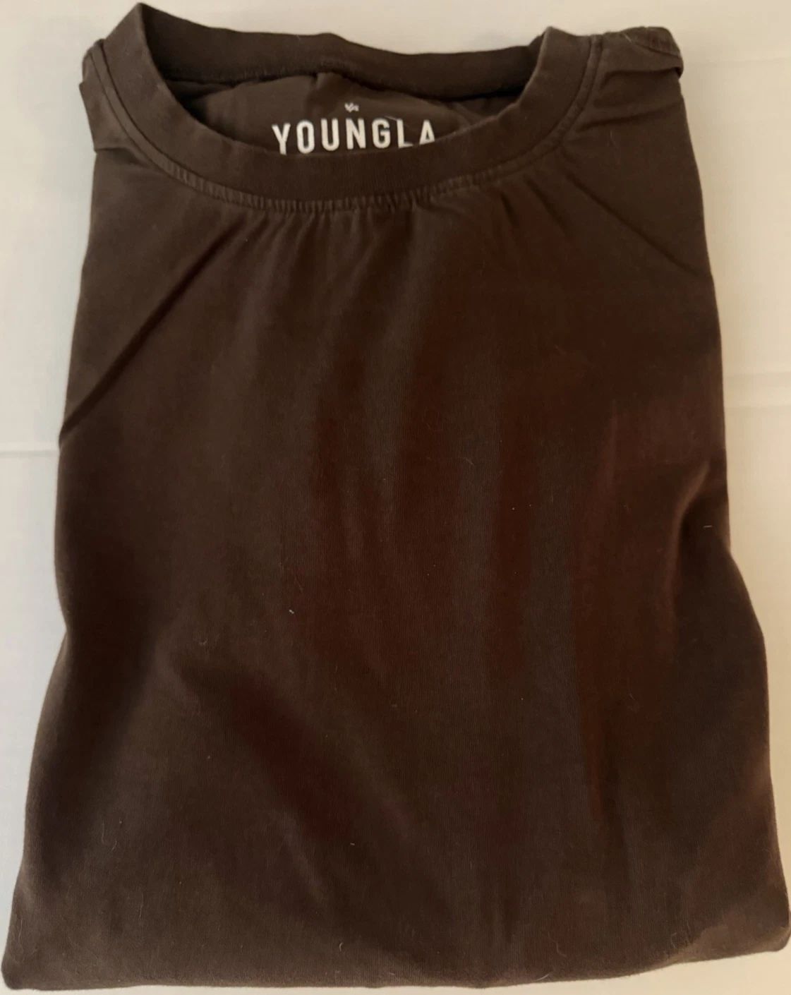 Mens XL Young GLA Brown Long Sleeve Tshirt - Gently Used Unisex T-shirt, Sweatshirt, Hoodie, Long Sleeve Tee - T-Shirt, Sweatshirt, Hoodie