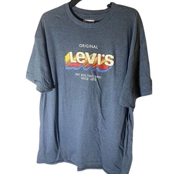 Levi's Mens Blue Crewneck Heathered Tee Graphic T-Shirt, NWT, Size XL Unisex T-shirt, Sweatshirt, Hoodie, Long Sleeve Tee - T-Shirt, Sweatshirt, Hoodie
