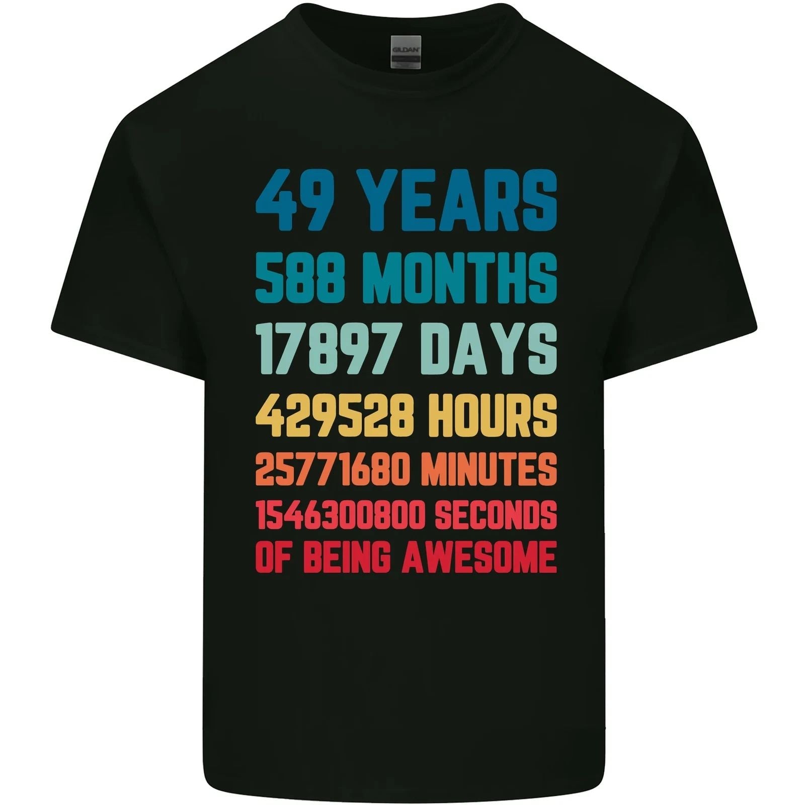 49th Birthday 49 Year Old Mens Cotton T-Shirt Tee Top Unisex T-shirt, Sweatshirt, Hoodie, Long Sleeve Tee - T-Shirt, Sweatshirt, Hoodie