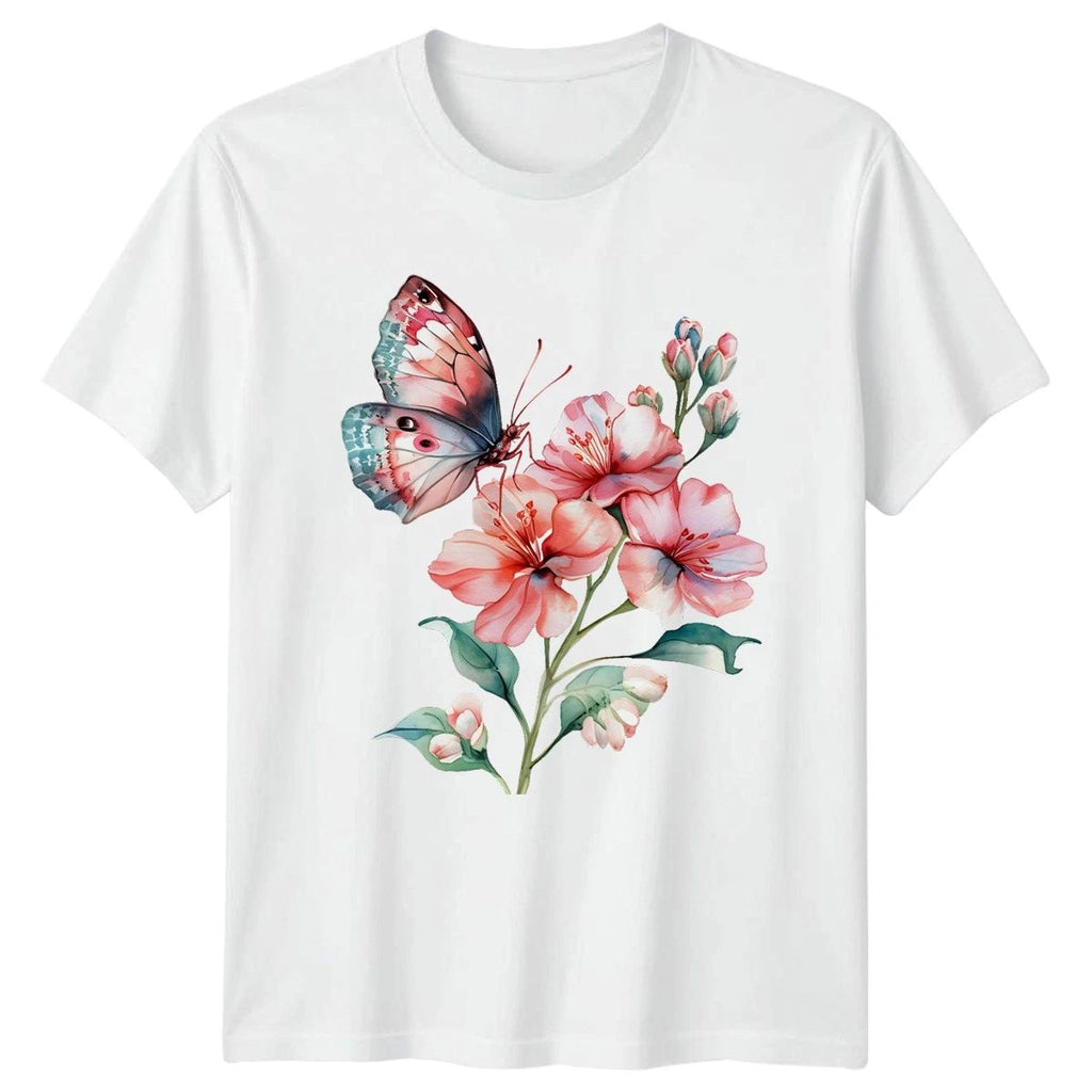 Butterfly Flowers Floral Nature Mens T-Shirt Womens Tee Graphic Unisex Top Unisex T-shirt, Sweatshirt, Hoodie, Long Sleeve Tee - T-Shirt, Sweatshirt, Hoodie